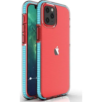 Pouzdro na mobilní telefon Hurtel Průhledný ochranný kryt Spring Case TPU s barevným rámečkem pro iPhone 13 Pro světle modrý