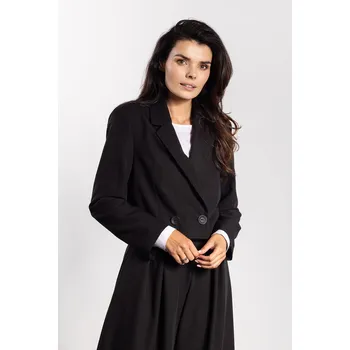 Dámské sako Elegantní dámské dvouřadé sako volného střihu A744 Barva: Černá, Velikost: L