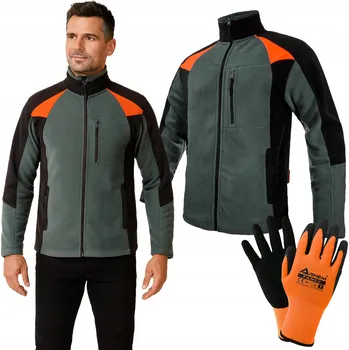 Pánská mikina Pracovní fleecová Mikina Fleecová pánská teplá ELEGANCE + rukavice