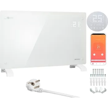 Přímotop Elektrický konvektorový skleněný radiátor programovatelný 2500W WiFi bílý