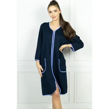 Dámské noční prádlo Bavlněný župan Denisa tmavě modrý - 5XL