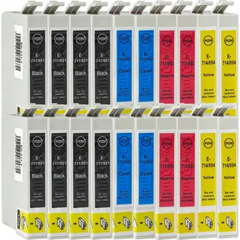 20x ZVĚTŠENÁ NÁPLŇ XL T0714 PRO EPSON S21 D78 D92 DX7450 SX100 SX115 SX210 SX215 SX218