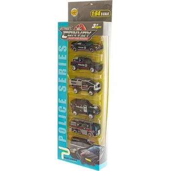 autíčko SADA AUTÍČEK AUTÍČKA 6 KS POLICIE