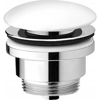 Sifon Zátka umyvadlová bez přepadu, s přepadem klik-klak kulatý Vedo bílá