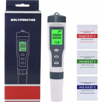 Tester pH, měřič kvality vody s kompenzací teploty, precizní měření, pufry