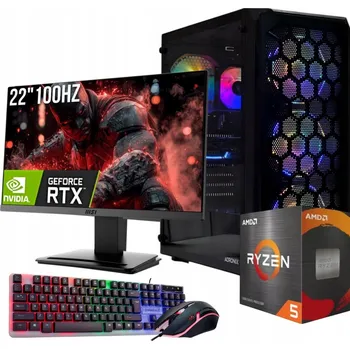 Stolní počítač HERNÍ PC Ryzen 5 5500 RTX 4060 32GB DDR4 + Monitor 27" IPS
