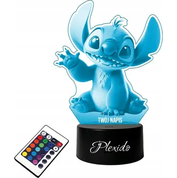 Dekorativní svítidlo LAMPKA na SKLE Lilo a Stitch 3D LED RGB + DÁLKOVÝ OVLADAČ 16 BAREV Jméno