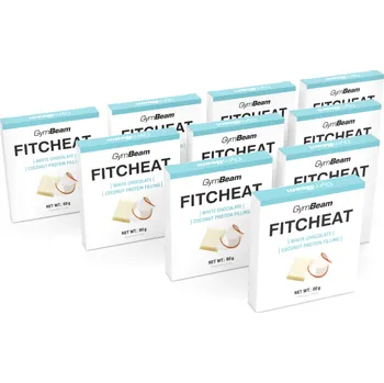 Proteinová čokoláda Fitcheat - GymBeam Příchuť: bílá čokoláda kokos, Balení (g): 10 x 80 g