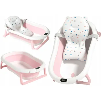 koupací vanička Skládací vanička pro miminko se stojanem, Polštář, teploměr, VELKÁ vana