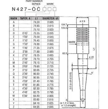 jehla N427-OC rozměr DTN, Keihin D300CRB51933