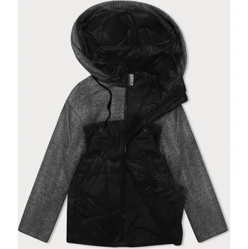 Dámská bunda Dámská černá volná bunda s odepínací kapucí Vaston VASTON FASHION, odstíny černé XXL (44) i392_24399-48