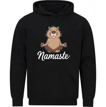 Pánská mikina Pánská mikina Meditující Kapybara Namaste (Velikost: 5XL, Barva: Černá)