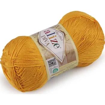 Příze Pletací příze Alize Diva 100 g, barva 18 (488) hořčicová