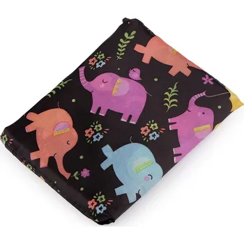 Skládací nákupní taška 49x40 cm pevná - 19 černá slon