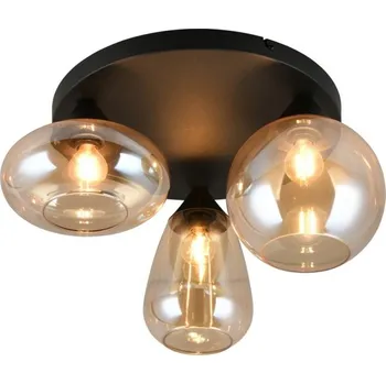 Trio T617030313 přisazené stropní svítidlo LUMINA | 10W E14 | černá | kouřová + sada - Trio LED žárovka 2x10W | E27 | 3000K | 806lm