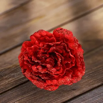 Vánoční dekorace Home decoration Dekorativní květina na strom PIVONKA 160 mm / Červená