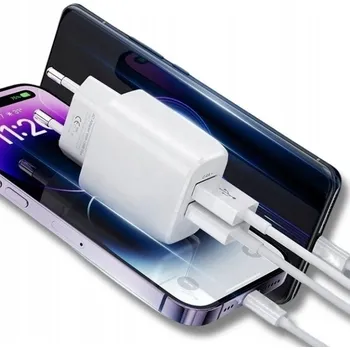 Rychlá síťová nabíječka 2,4A 18W 2x USB + USB kabel USB-C Uruchom
