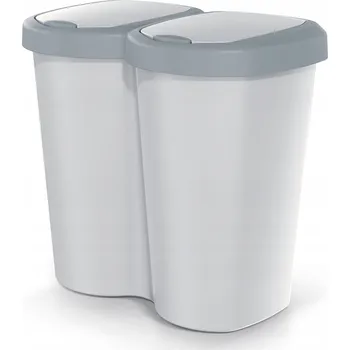 Odpadkový koš Odpadkový koš nástěnný 40L dvoukřídlý šedý compacta b duo NDBS40