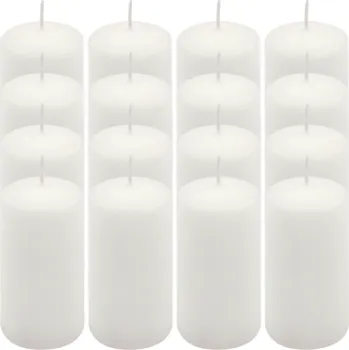 Svíčka Bílá parafínová svíčka 10 cm, 20 h, 16 ks