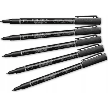 5x Popisovač na fólie a CD Liner F 0,6 mm Černý