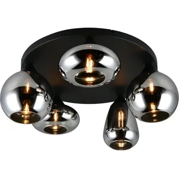 Trio T617030532 přisazené stropní svítidlo LUMINA | 10W E14 | černá | kouřová + Sada inteligentní žárovky E14 s dálkovým ovladačem - RGB, WiZ