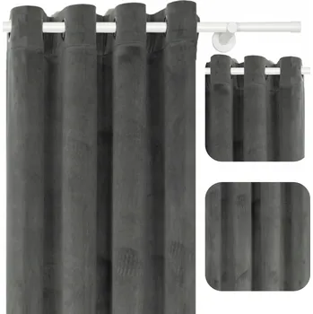 Obraz ZÁVĚS VELUROVÝ KRÁTKÝ 140x270 KOLEČKA ŠEDÝ ZÁVĚS DO OBÝVÁKU