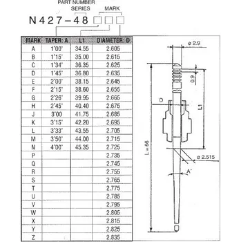 jehla N427-48 rozměr CHW, Keihin D300CRB52551