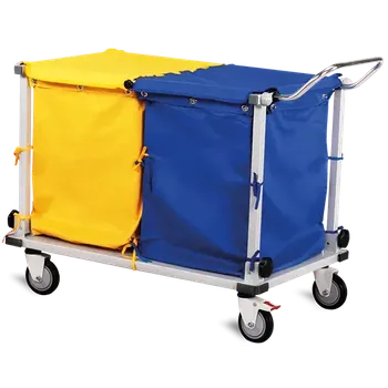 Odpadkový koš VAKOMOBIL 31, vozík na třídění odpadu a prádla, lak stříbrný