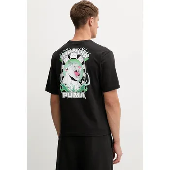 Bavlněné tričko Puma x RIPNDIP pánské, černá barva, s potiskem, 632413 99X, vel. S
