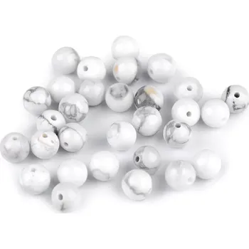 Korálek Minerální korálky Howlit Ø6 mm - 10 ks