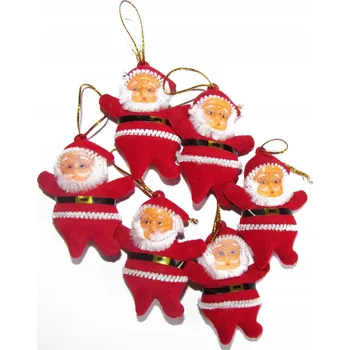 Vánoční dekorace Visící Mikulášové (6 ks) červení NA VÁNOČNÍ STROMEK DEKORACE VÁNOCE