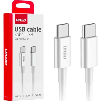 Datový kabel Kabel Amio USB typ C - USB typ C 1 m bílý