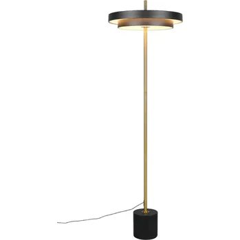 Stojací lampa Trio T440210180 LED stojací lampa KEATON | 21W integrovaný LED zdroj | 1x2400lm | 2300+3000+4000K | s vypínačem | stmívač | černá | zlatá + Sada inteligentní žárovky E14 s dálkovým ovladačem - RGB, WiZ