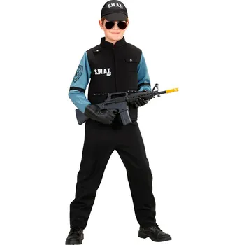 Karnevalový kostým Chlapecký kostým S.W.A.T., černý - Pro věk 14-16 let