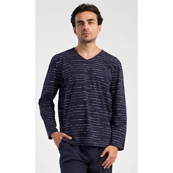 Pánské pyžamo Pánské pyžamo dlouhé Bart tmavě modrá XL