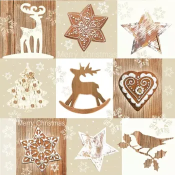Vánoce Vánoční ubrousky Daisy L - Christmas Brown Collage - SD_GW_004501