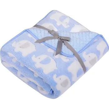 Dětská deka UVIE Dětská deka s 3D potiskem slon 80 x 90 cm modrá
