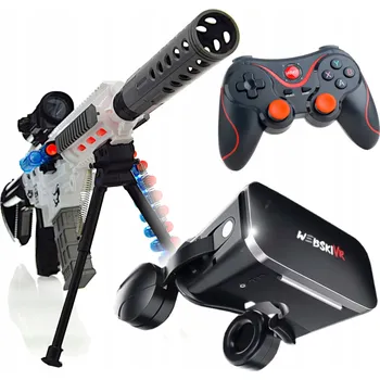 VR brýle VR 3D brýle pro virtuální realitu 360° + pistole/puška na pěnové šipky