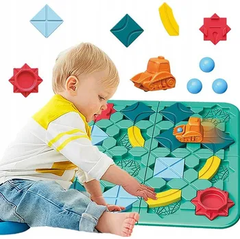 Hlavolam LOGICKÁ DESKOVÁ HRA PUZZLE LABYRINT STAVĚNÍ CESTY JAKO DÁREK STAVEBNICE