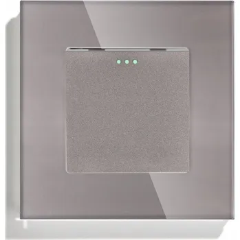 vypínač SKLENĚNÝ VYPÍNAČ SVĚTLA JEDNOPÓLOVÝ KŘÍŽOVÝ ŠEDÝ