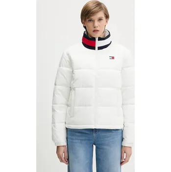 Bunda Tommy Jeans bílá barva, zimní, DW0DW21621 00X, vel. XS