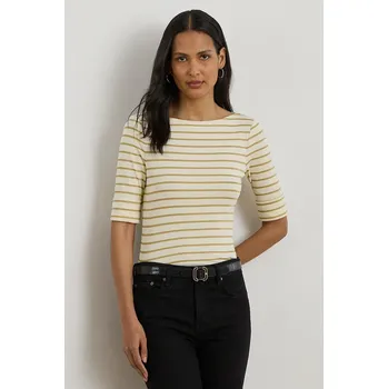 Dámské tričko Tričko Lauren Ralph Lauren dámské, béžová barva, 200980044 01X, vel. XS