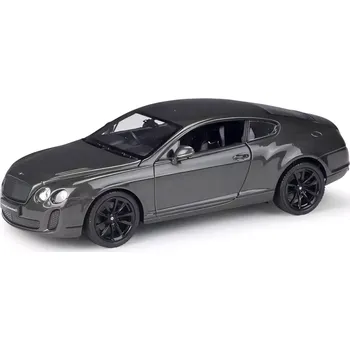 autíčko Welly Bentley Continental Supersports 1:34 šedočerné