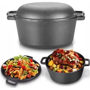 Hrnec HRNEC 2 v 1 tradičního Hrnec Krisberg + litinová pánev 2 kusy 3,5 l