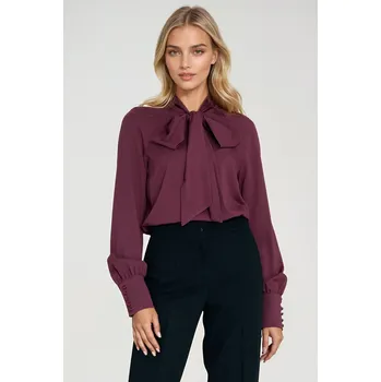 Dámská halenka Viskózová halenka s šerpou B204 Barva: Fialová, Velikost: S
