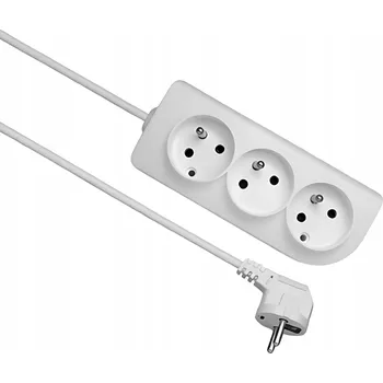 Napájecí kabel Prodlužovací Kabel lištový Elgotech 4 m 3 ks zásuvek, bílý