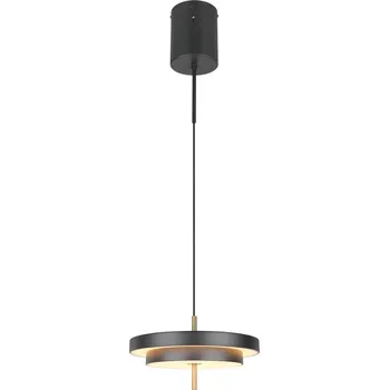 Trio T340219180 LED stojací lampa KEATON | 34W integrovaný LED zdroj | 1x4000lm | 2300+3000+4000K | na lanku | Trio - SwitchDimmer | černá | zlatá + Trio 983-3400 3x LED žárovka TROPFEN 1x4W | E14 | 470lm | 3000K