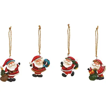 Vánoční dekorace WURM Dekorace závěsná - Mikuláš se šňůrkou 5x6 cm, mix
