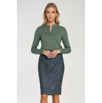 Dámská halenka Polo tričko se stojáčkem B195 Barva: Olivová, Velikost: M