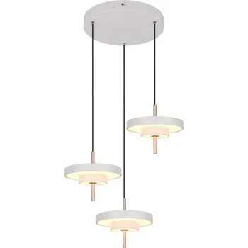 Trio T340230376 LED závěsné stropní svítidlo KEATON | 10W integrovaný LED zdroj | 3x1200lm | 2300+3000+4000K | Trio - SwitchDimmer | šedá + Trio 983-3400 3x LED žárovka TROPFEN 1x4W | E14 | 470lm | 3000K